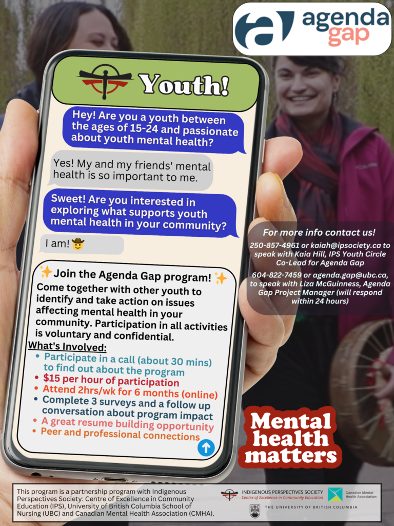 Agenda Gap: Youth Mental Health Project 2023 – Indigenous Perspectives  Society